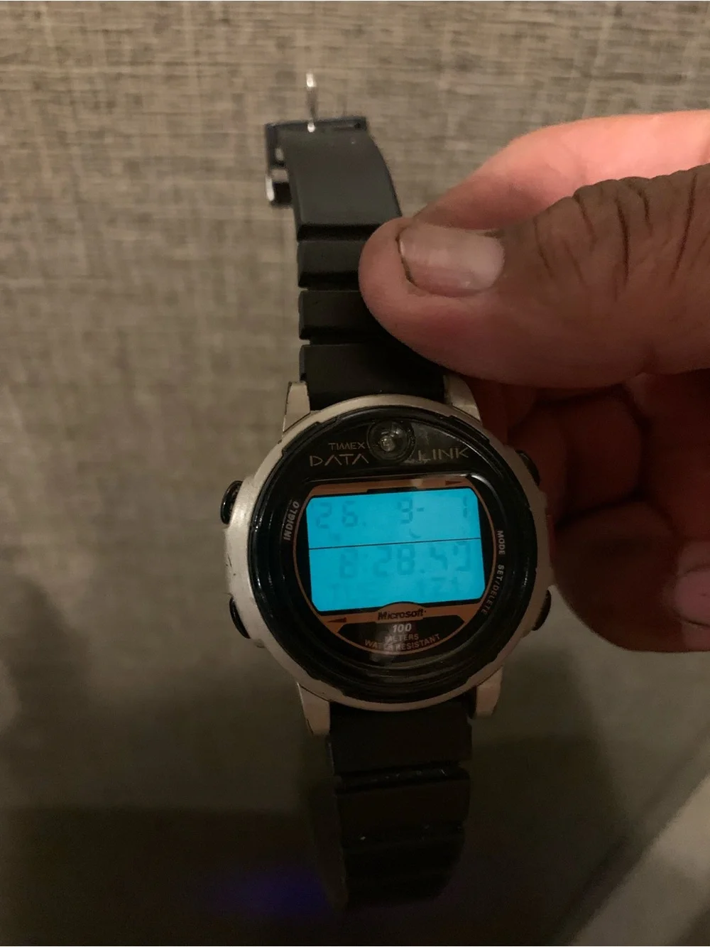 Vintage Timex Microsoft Data Link 100M Digital Watch Indiglo Working Rare